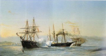 Batalla naval de Durand Brager Pinturas al óleo